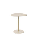 Mesa Lateral Triangular para Sala Lyra 60 cm - Off White c/ Dourado