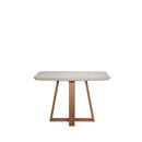 Mesa de Jantar Retangular c/ Vidro para 4 Lugares Bennett 115 cm - c/ Off White
