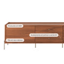 Rack para TV Até  75" 2 Gavetas 2 Portas Jasper 220 cm - Canella c/ Champanhe