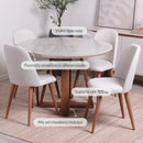 Conjunto de Jantar Mesa Redonda com Vidro Bennett 115 cm 4 Cadeiras New Drop - Natural c/ Off White