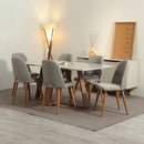 Mesa de Jantar Retangular c/ Vidro para 6 Lugares Avena 160 cm - Off White Fosco