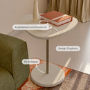 Mesa Lateral Triangular para Sala Lyra 60 cm - Off White c/ Dourado