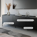 Rack para TV Até 75" 2 Gavetas 2 Portas Jasper 220 cm - Preto Fosco