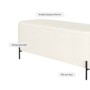 Recamier Estofado Nysa 160 cm - Linho Off White c/ Preto