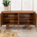 Buffet 4 Portas Pés Madeira Maciça Olive 135 cm - Natural