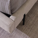 Cama Estofada de Casal com Cabeceira Eos - Linho Texturizado Off White