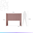 Cabeceira Queen Estofada Liya 175 cm - Linho Mescla Rosa