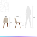 Conjunto de Jantar Mesa Redonda com Vidro Bennett 115 cm 4 Cadeiras New Drop - Natural c/ Off White