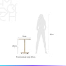 Mesa Lateral Triangular para Sala Lyra 60 cm - Off White c/ Dourado