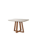 Mesa de Jantar Retangular c/ Vidro para 4 Lugares Bennett 115 cm - c/ Off White