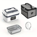 Caixa de Almoço Elétrica Portátil com Isolamento Térmico - Aquecimento Rápido , Recipiente à Prova de Vazamentos em Aço Inoxidável ), Bateria de Lítio Integrada, Sem Necessidade de Água, Ideal para Escritório, Escola e Viagens