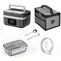 Caixa de Almoço Elétrica Portátil com Isolamento Térmico - Aquecimento Rápido , Recipiente à Prova de Vazamentos em Aço Inoxidável ), Bateria de Lítio Integrada, Sem Necessidade de Água, Ideal para Escritório, Escola e Viagens