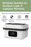 Caixa de Almoço Elétrica Portátil com Isolamento Térmico - Aquecimento Rápido , Recipiente à Prova de Vazamentos em Aço Inoxidável ), Bateria de Lítio Integrada, Sem Necessidade de Água, Ideal para Escritório, Escola e Viagens