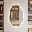 Espelho Orgânico Grande C/ Led 70x50cm Quarto Sala Hall Luxo Moldura Quente-3000k