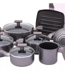 Jogo de Panelas 7 Peças Indução Gás Conjunto de Panelas Revestido em Cerâmica Granito Antiaderente Frigideira