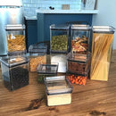 Kit 24 Potes Porta Mantimento Hermético Quadrado Cozinha (Lumini Paramount)