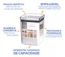 Kit 24 Potes Porta Mantimento Hermético Quadrado Cozinha (Lumini Paramount)