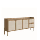 Buffet 3 Portas 2 Gavetas Ander 183 cm - Mel c/ Palhinha - Dourado