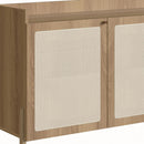 Buffet 3 Portas 2 Gavetas Ander 183 cm - Mel c/ Palhinha - Dourado