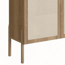 Buffet 3 Portas 2 Gavetas Ander 183 cm - Mel c/ Palhinha - Dourado