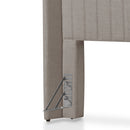 Cabeceira Casal Estofada Reid Canelada 155 cm - Linho Mescla Fendi