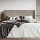 Cabeceira Casal Estofada Reid Canelada 155 cm - Linho Mescla Fendi