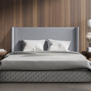 Cabeceira King Estofada Liya 208 cm - Bouclê Cinza