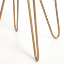 Puff Mencia Veludo Off White 38 cm - Dourado