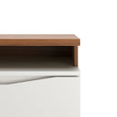 Rack Flynt com Painel Oslo para TV até 75” 3 Portas 184 cm - Canella c/ Off White Fosco