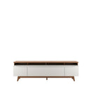 Rack Flynt com Painel Oslo para TV até 75” 3 Portas 219 cm - Canella c/ Off White Fosco