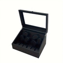 Caixa De Exibição Para Movimentador Automático De Relógio Cor Preto (Cabe 6 relogios em movimento + 6 relogios na parte fixa)