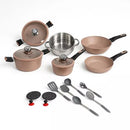 Jogo de panelas 19 peças luxo Cerâmica Titanio ( Fogão indução e comum )