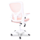 Cadeira de Escritório Flexy Way Branca Tela Mesh Rosa, Base Giratória e Sistema Relax